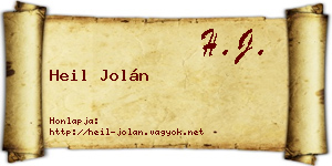 Heil Jolán névjegykártya